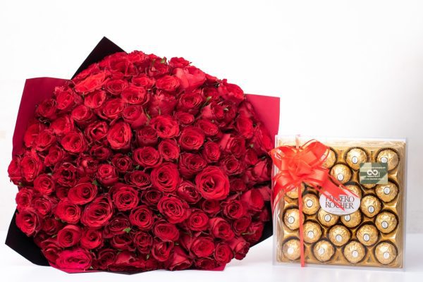 Big Hug Gift Combo - Flower Bouquet and Chocolate